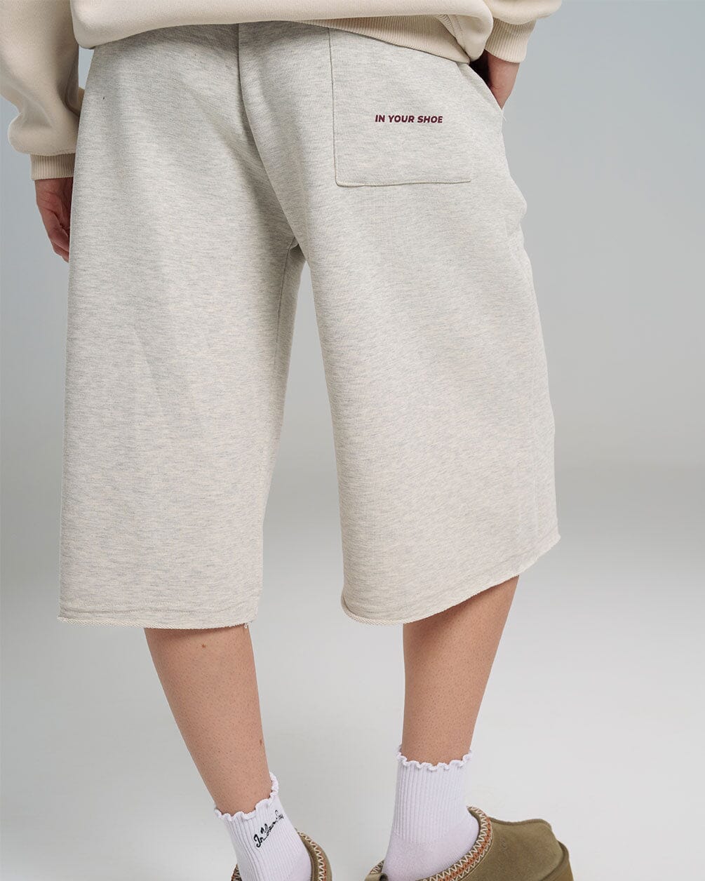 Heather Grey Oversized Sweat Jorts Jorts IN YOUR SHOE 
