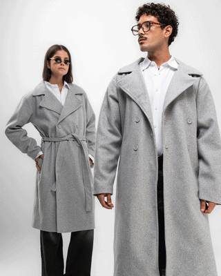 Heather Grey Oversized Wool Coat Coats IN YOUR SHOE S-M 