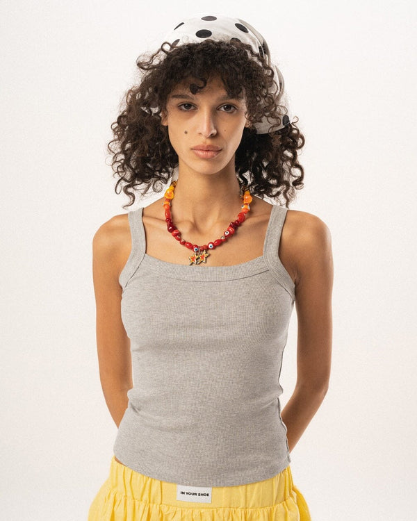 Heather Grey Ribbed Tank Top