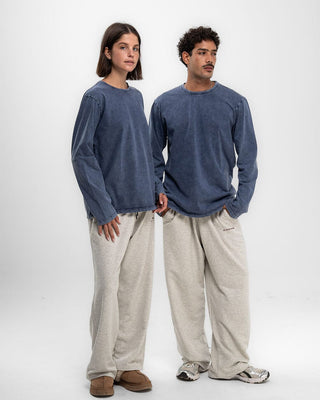 Heather Grey Wide Leg Swants Swants IN YOUR SHOE S 