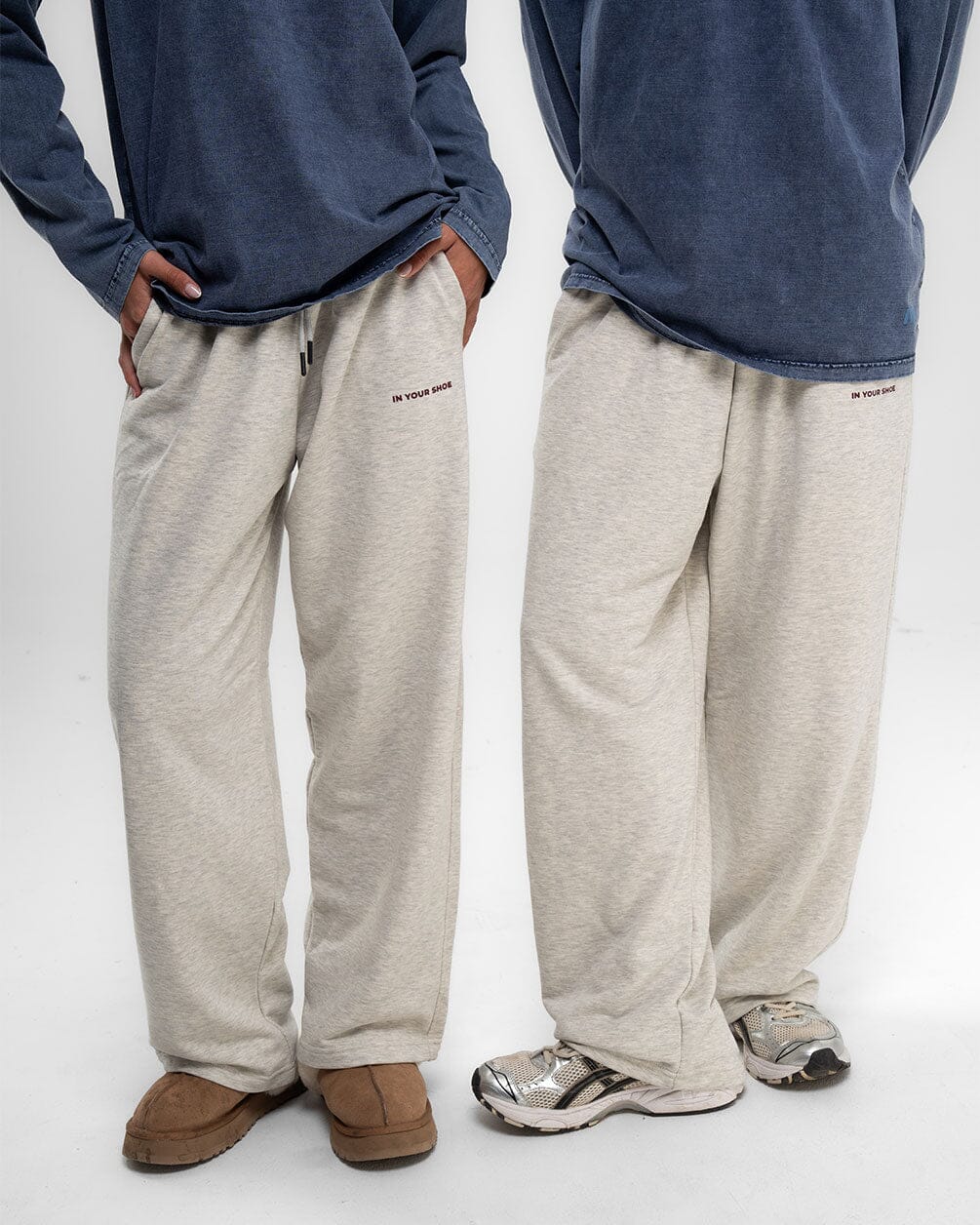 Heather Grey Wide Leg Swants Swants IN YOUR SHOE 