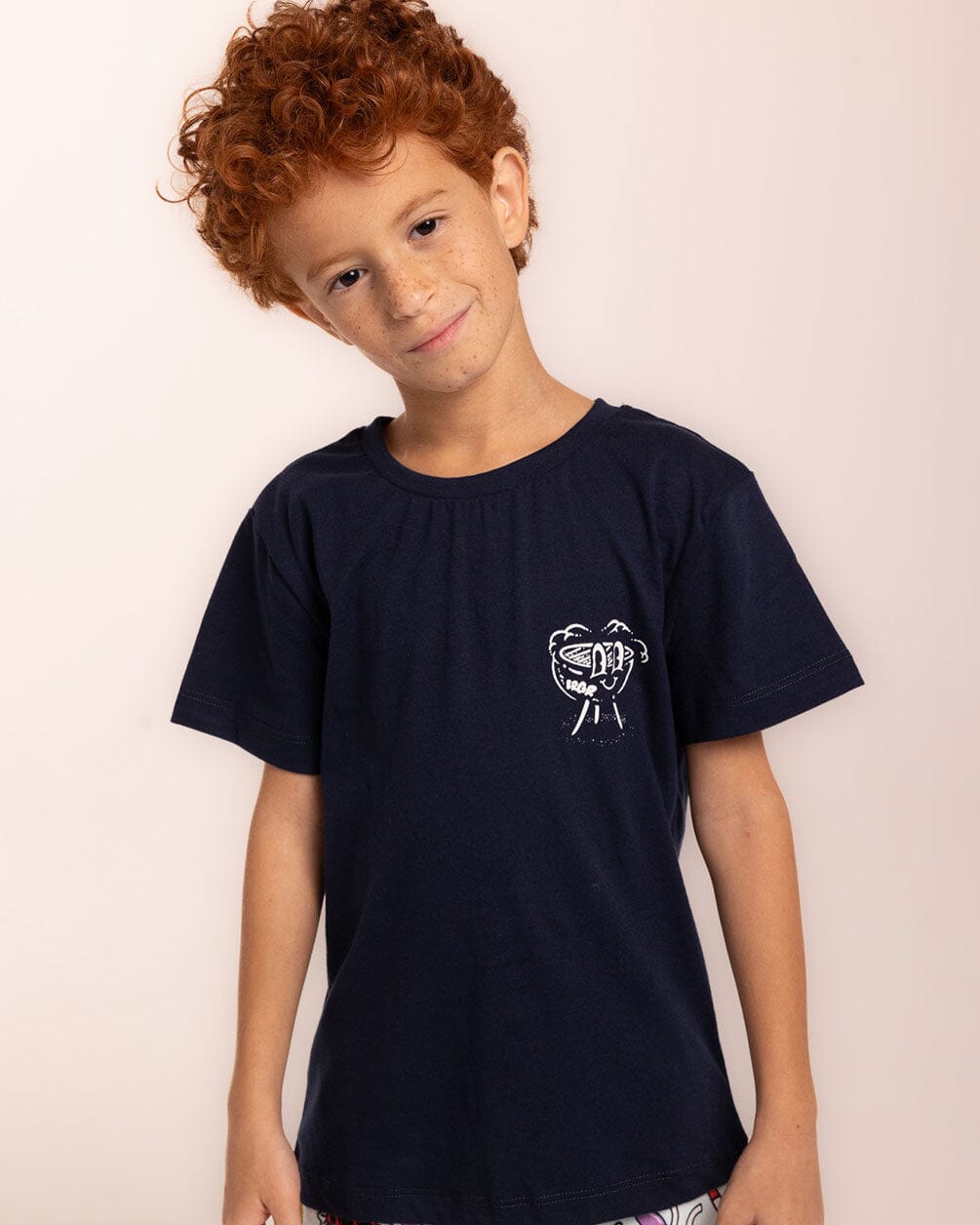 Hot Grill Summer Printed Kids Tee Kids Regular Printed Tees IYS X BRGR 6-8 Navy Blue 