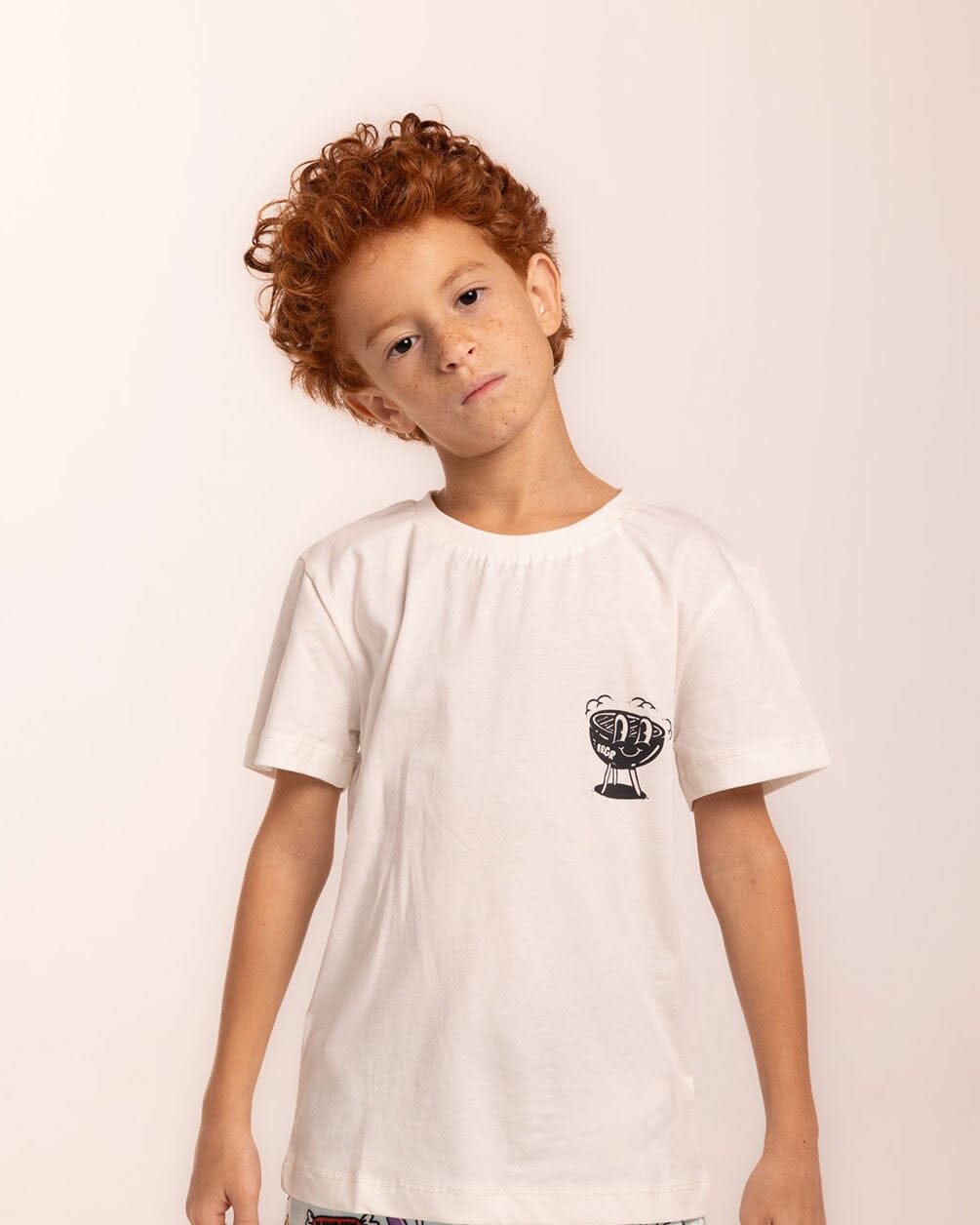 Hot Grill Summer Printed Kids Tee Kids Regular Printed Tees IYS X BRGR 6-8 White 