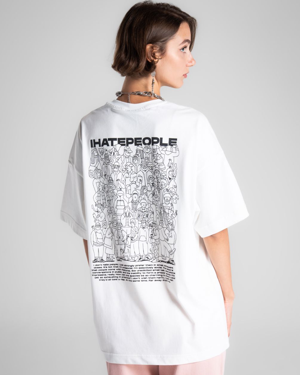 I Hate People Oversized Tee Printed Oversized Tees IN YOUR SHOE 