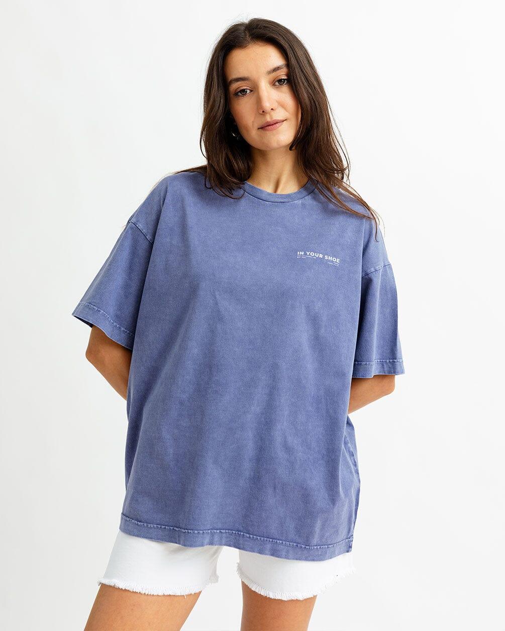 Indigo Acid Washed Oversized Tee Washed Oversized Tee IN YOUR SHOE 