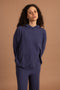 Indigo Ribbed Knit Pullover