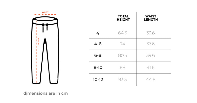 Don't Call Me Sweety Kids Fluffy Pjoys size chart