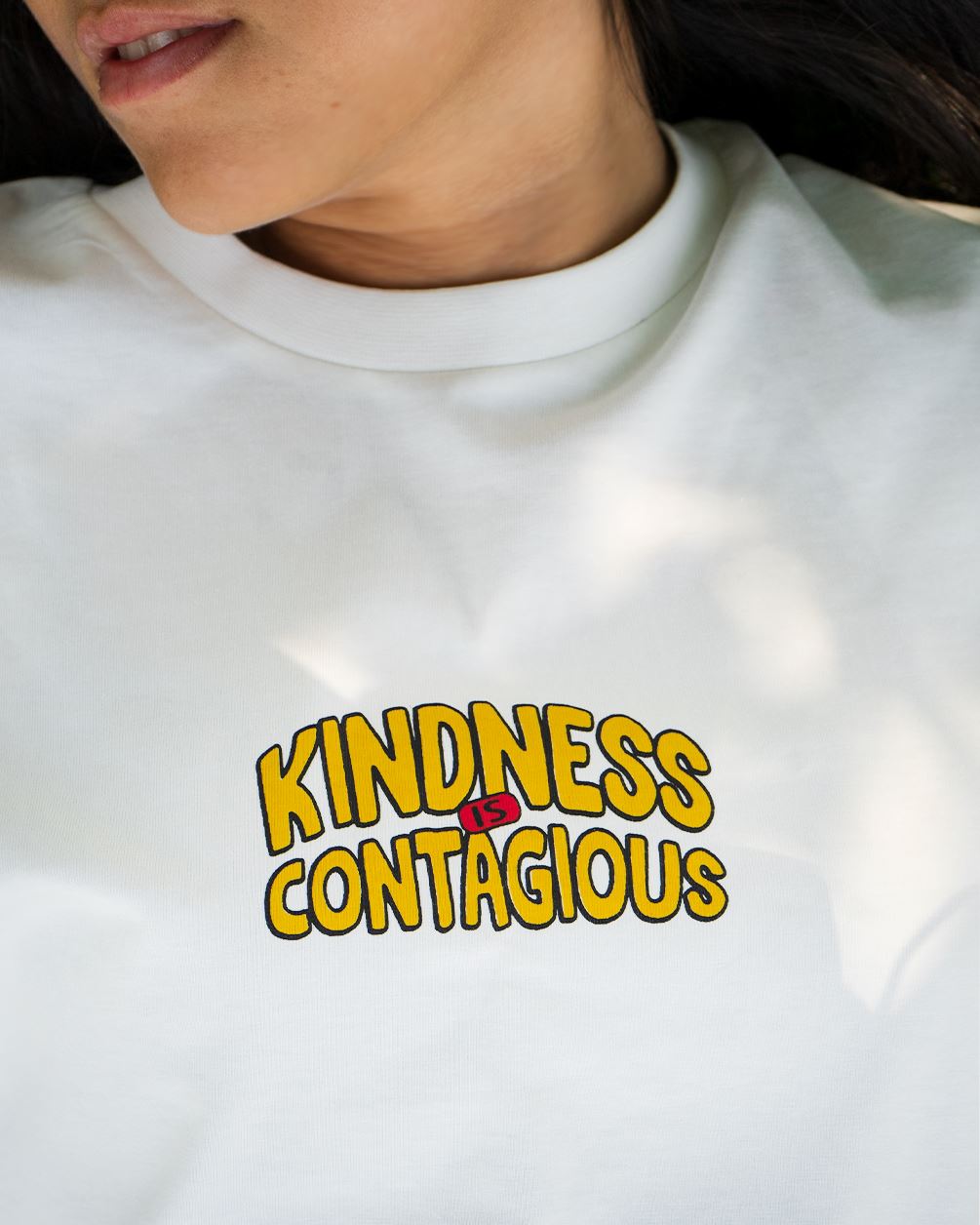 Kindness Is Contagious Printed Oversized Tee Printed Oversized Tees In Your Shoe XL 