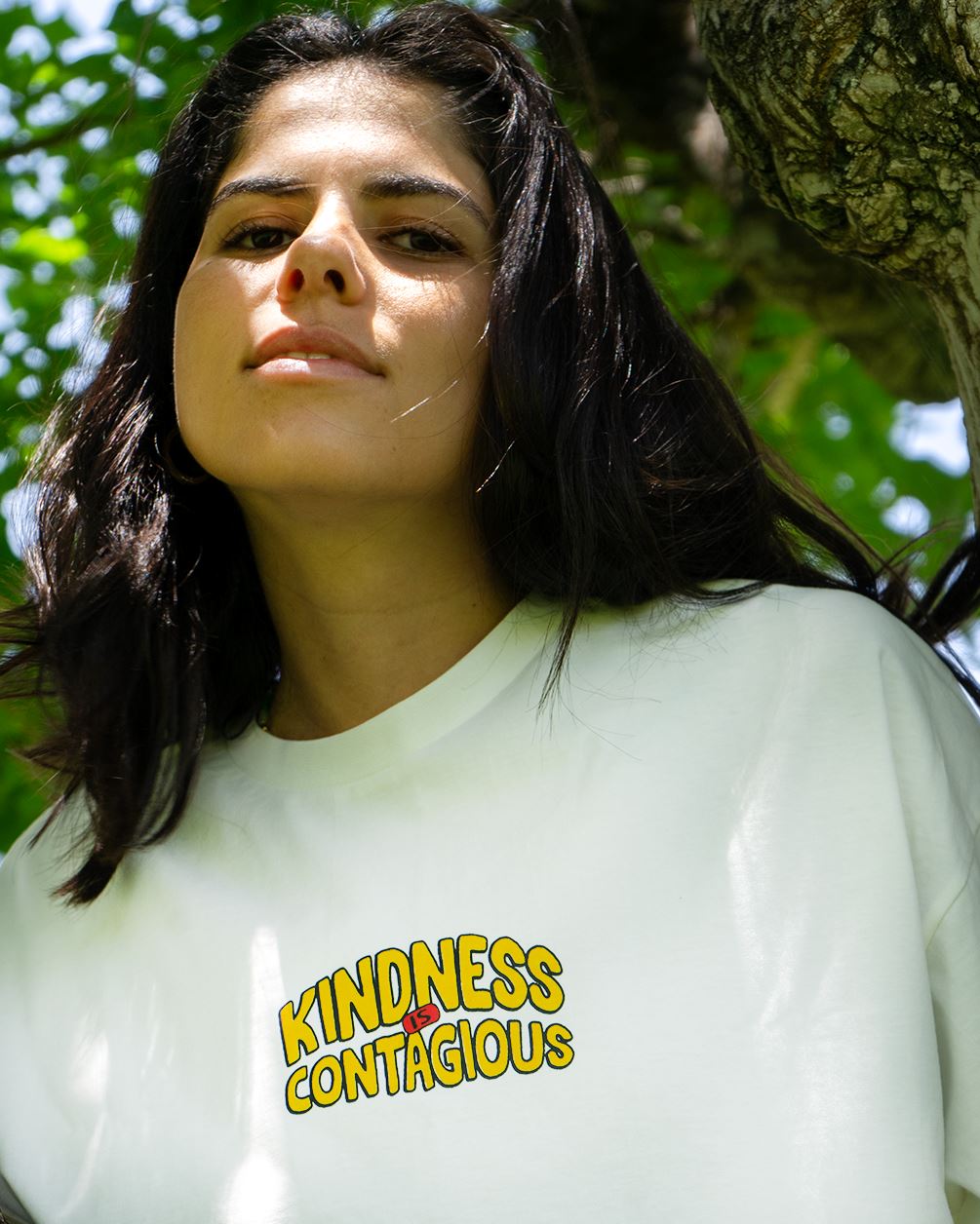Kindness Is Contagious Printed Oversized Tee Printed Oversized Tees In Your Shoe L 