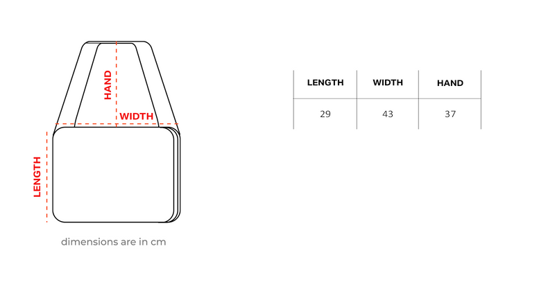 Brown Knit Crossbody Bag size chart