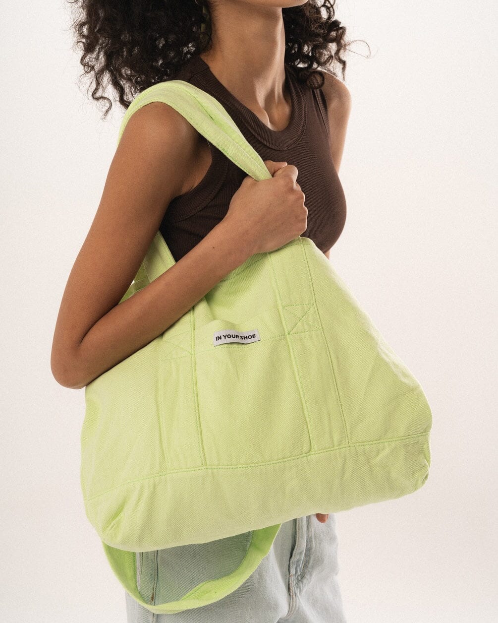 Lemon Gabardine Tote Bag Gabardine Tote Bags IN YOUR SHOE 