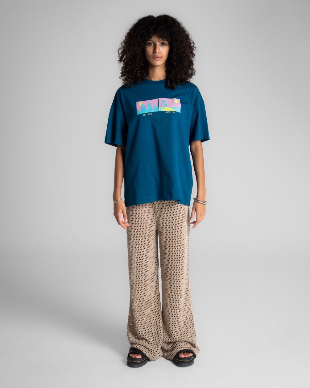 Less City More Sea Oversized Tee Printed Oversized Tees IN YOUR SHOE S 