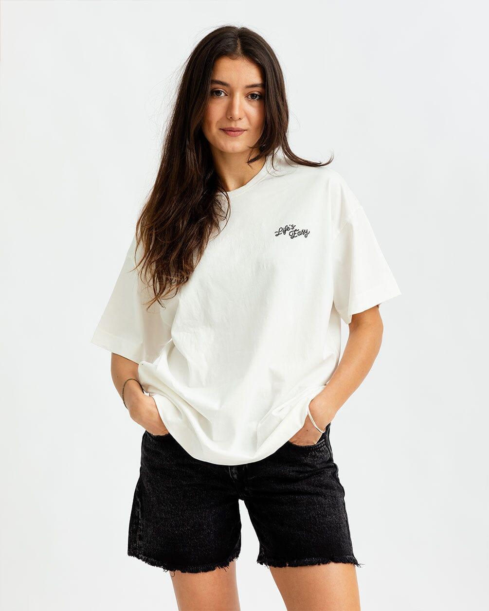 Life's Easy Printed Oversized Tee Printed Oversized Tees IN YOUR SHOE S 