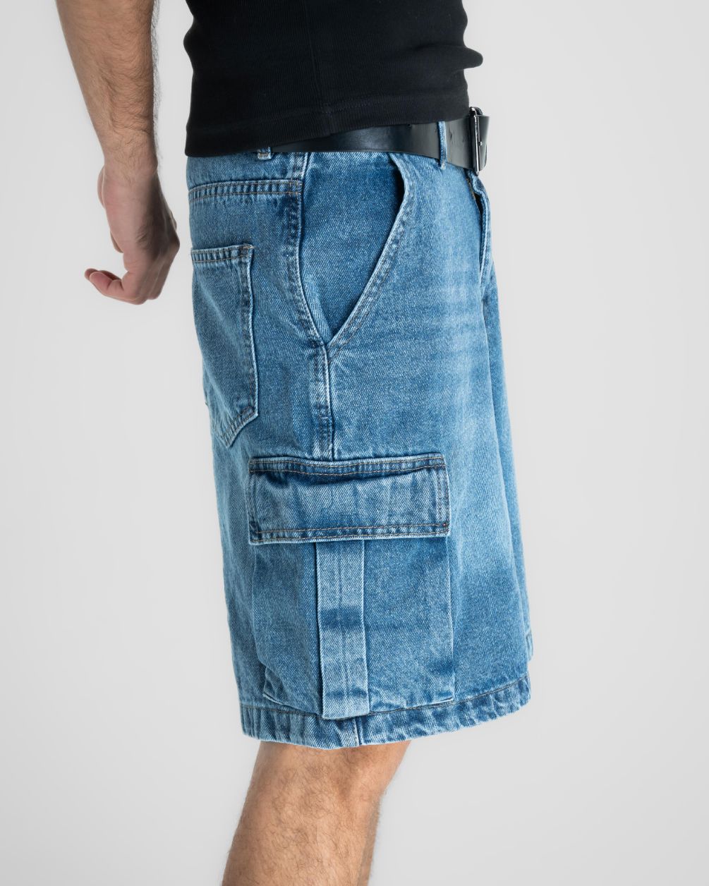 Light Blue Cargo Denim Shorts Denim Short IN YOUR SHOE 