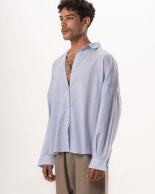 Light Blue Long Sleeve Oversized Shirt Oversized Shirts IN YOUR SHOE L 