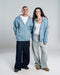 Light Blue Basic Oversized Zip-Up Hoodie