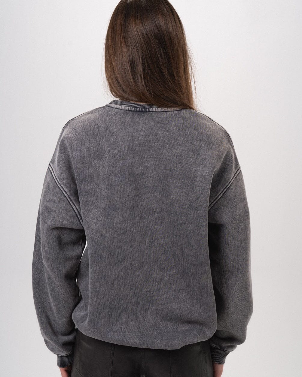 Light Grey Washed Oversized Crewneck Acid Washed Crewnecks IN YOUR SHOE 