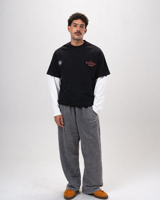 Light Grey Washed Wide Leg Swants Swants IN YOUR SHOE M 