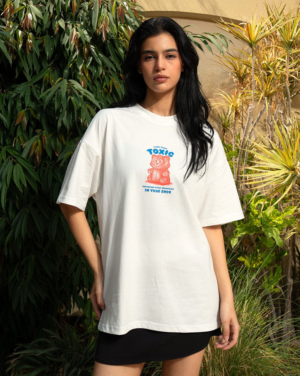 Like Them Toxic Oversized Tee Printed Oversized Tees IN YOUR SHOE M 