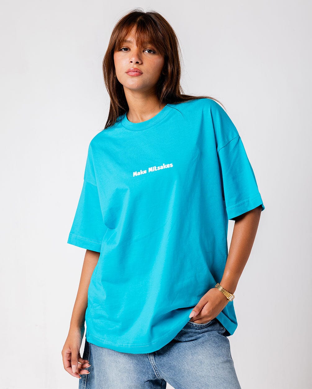 Make Mistakes Printed Oversized Tee Printed Oversized Tees IN YOUR SHOE L 