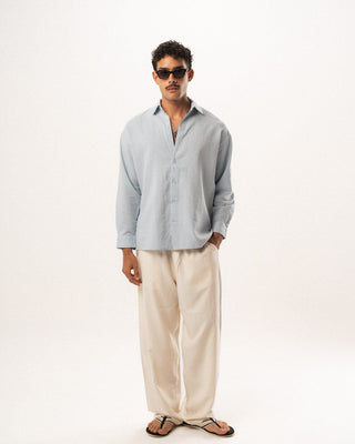 Male Beige Linen Wide Leg Pants Pants IN YOUR SHOE 