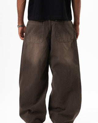 Male Beige Washed Oversized Baggy Jeans Jeans IN YOUR SHOE 34 