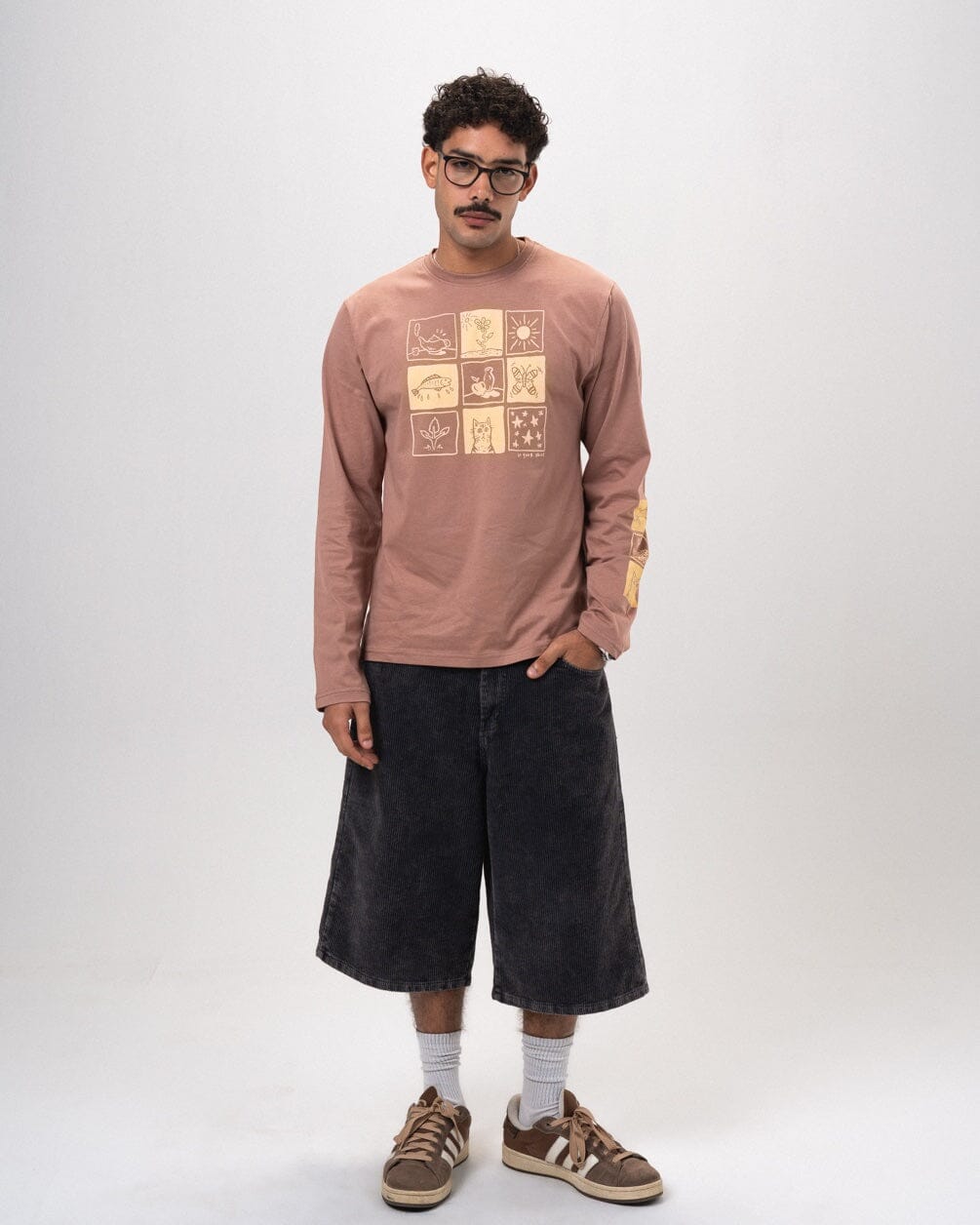 Male Black Corduroy Washed Wide Leg Jorts Jorts IN YOUR SHOE S 