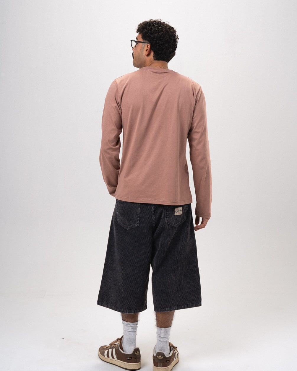 Male Black Corduroy Washed Wide Leg Jorts Jorts IN YOUR SHOE M 