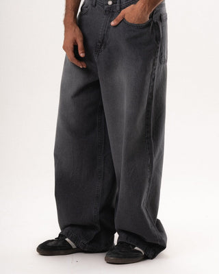 Male Black Washed Oversized Baggy Jeans Jeans IN YOUR SHOE 32 