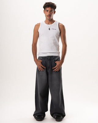 Male Black Washed Oversized Baggy Jeans Jeans IN YOUR SHOE 30 