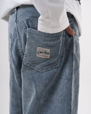 Male Blue Corduroy Washed Wide Leg Jorts Jorts IN YOUR SHOE 