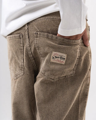 Male Brown Corduroy Washed Loose Fit Pants Pants IN YOUR SHOE 
