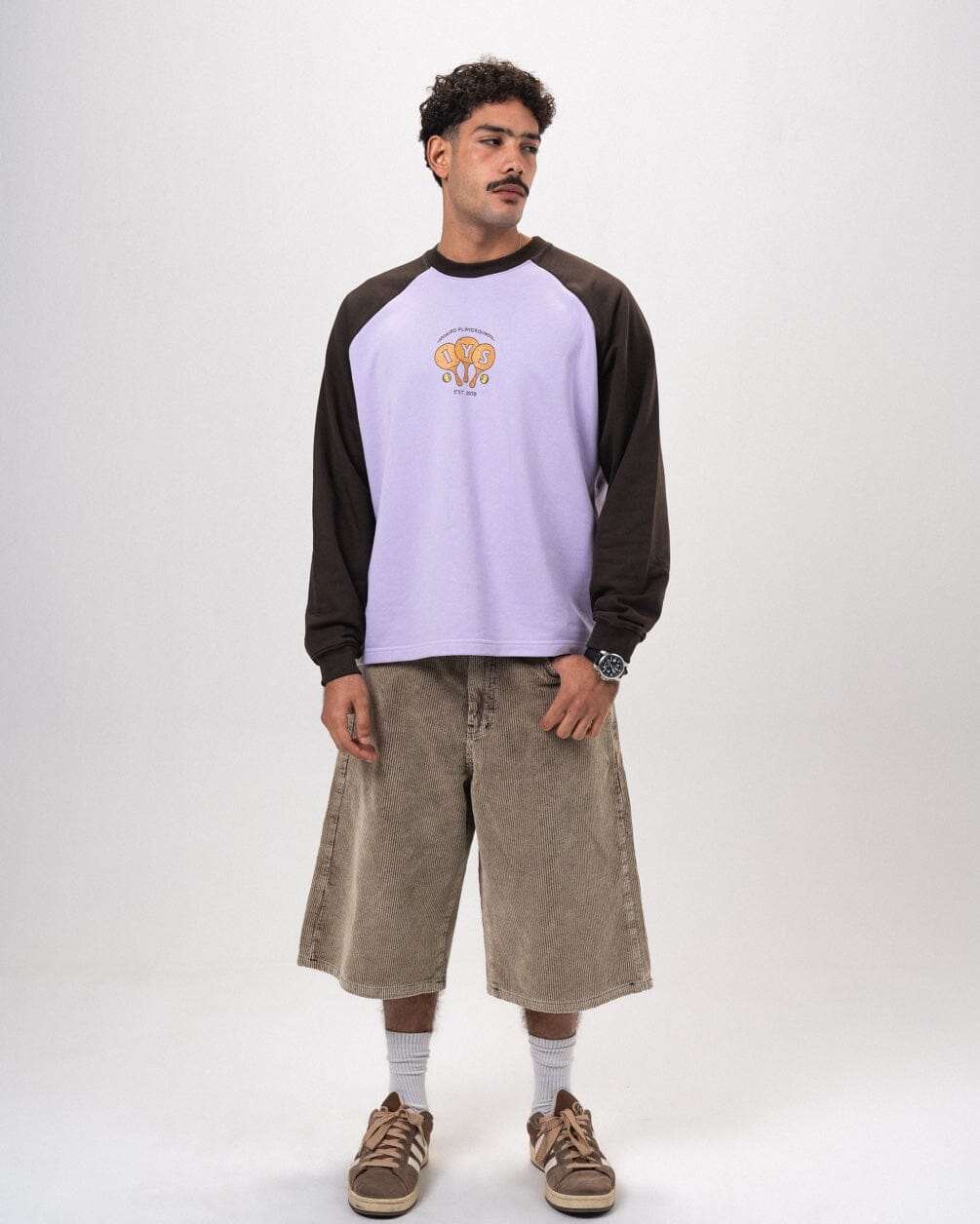 Male Brown Corduroy Washed Wide Leg Jorts Jorts IN YOUR SHOE S 