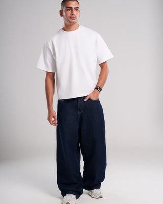 Male Dark Blue Huge Back Pocket Balloon Super Loose Jeans Jeans IN YOUR SHOE 30 