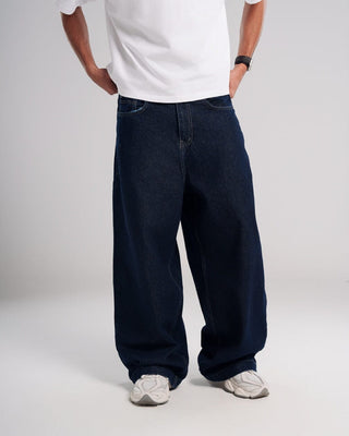 Male Dark Blue Huge Back Pocket Balloon Super Loose Jeans Jeans IN YOUR SHOE 36 