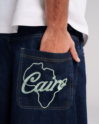 Male Dark Blue Huge Back Pocket Balloon Super Loose Jeans Jeans IN YOUR SHOE 