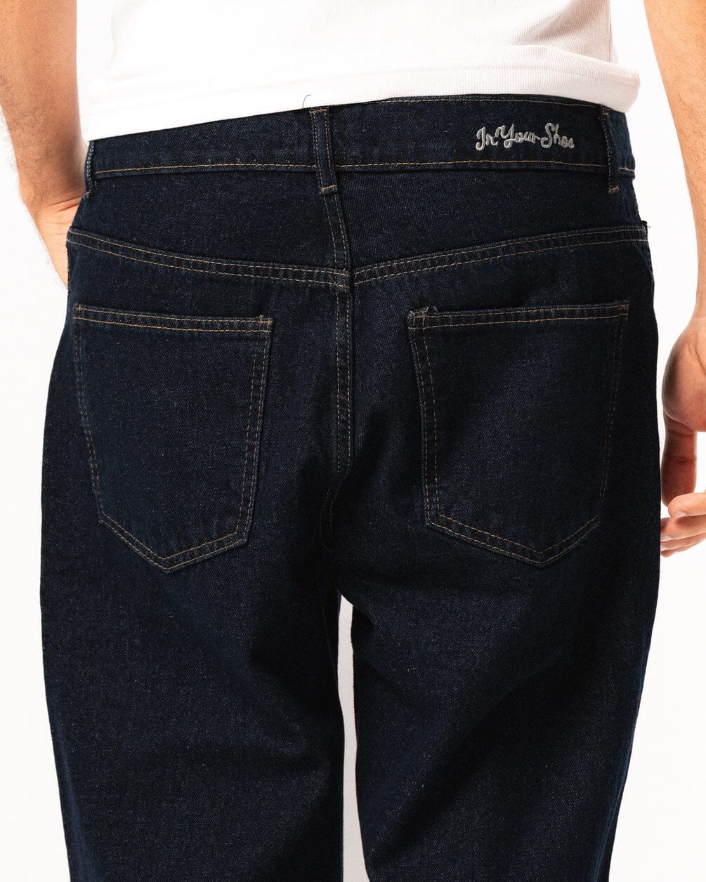 Male Dark Blue Straight Leg Jeans Jeans IN YOUR SHOE 38 