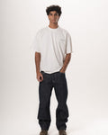 Male Dark Blue Striped Loose Fit Jeans