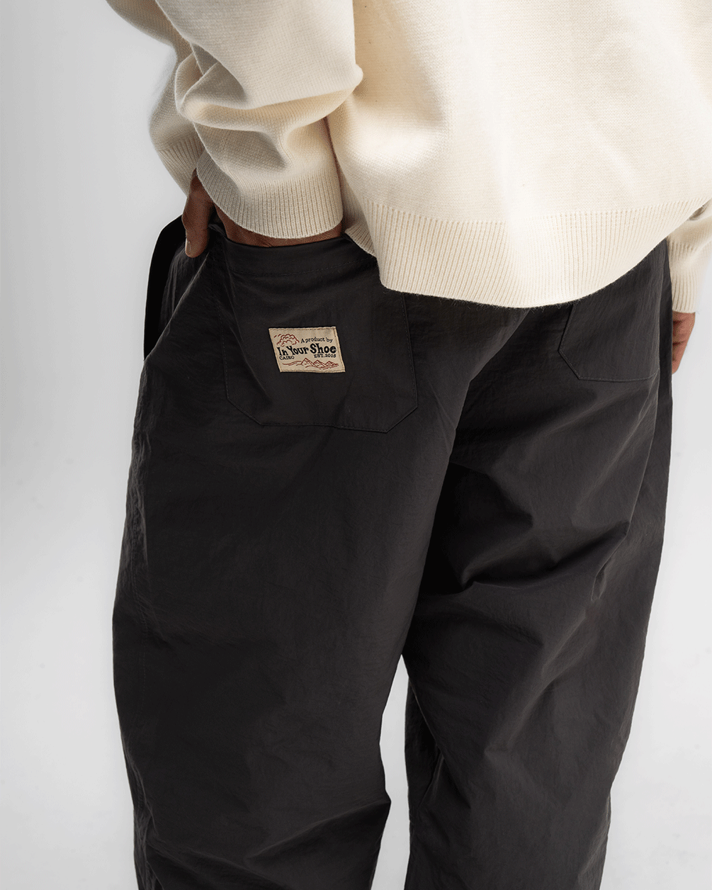 Male Dark Grey Loose Parachute Pants Pants IN YOUR SHOE 