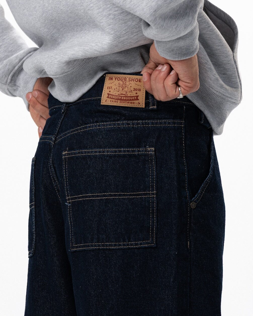Male Dark Navy Washed Straight Jeans Jeans IN YOUR SHOE 