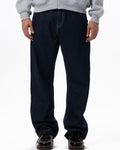 Male Dark Navy Washed Straight Jeans
