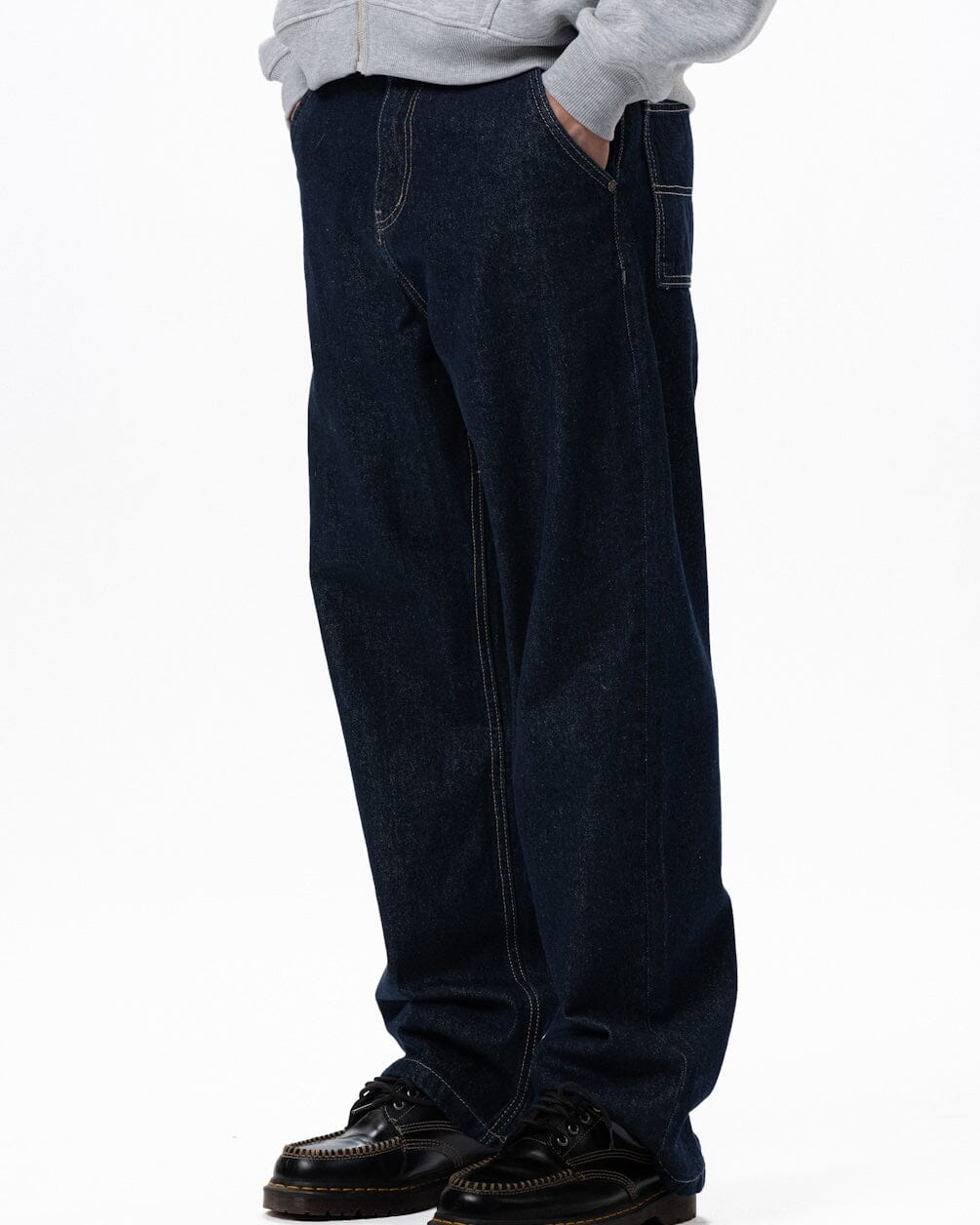 Male Dark Navy Washed Straight Jeans Jeans IN YOUR SHOE 