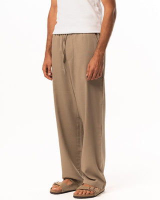 Male Greige Linen Wide Leg Pants Pants IN YOUR SHOE 