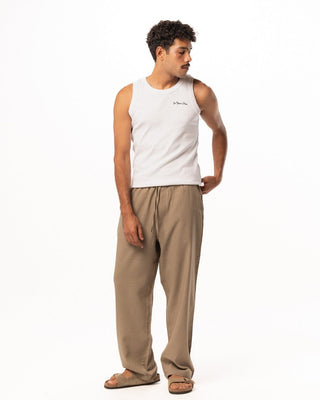 Male Greige Linen Wide Leg Pants Pants IN YOUR SHOE 