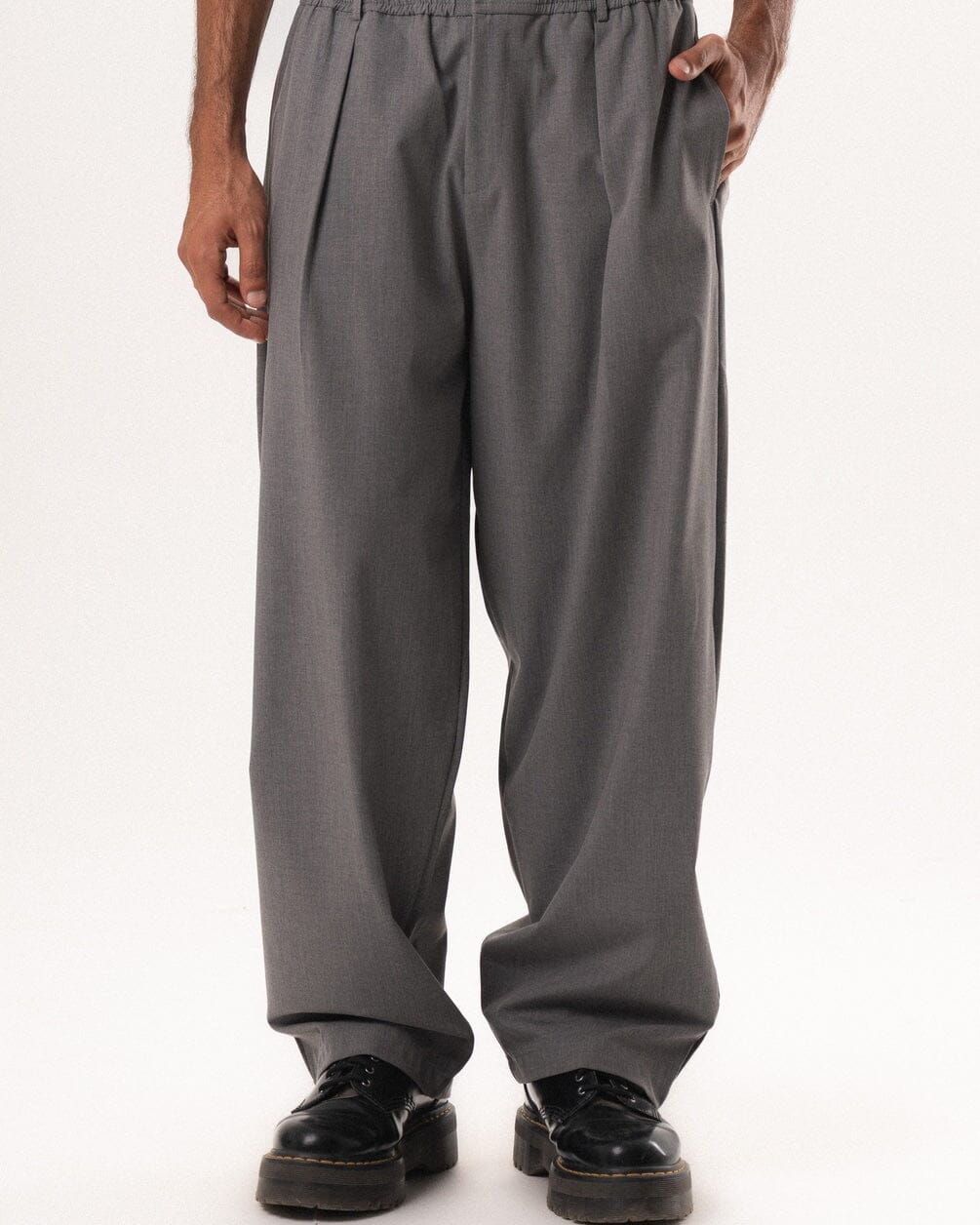 Male Grey Loose Office Pants Pants IN YOUR SHOE M 
