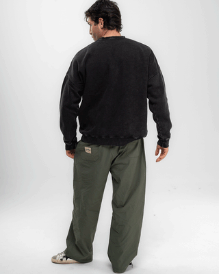 Male Olive Loose Parachute Pants Pants IN YOUR SHOE 
