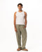 Male Sage Green Linen Wide Leg Pants