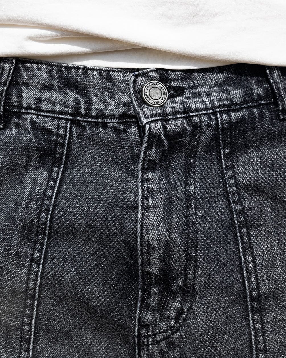 Male Wide-leg Grey Washed Cargo Jeans Jeans IN YOUR SHOE 36 