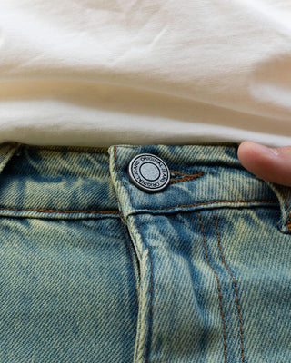 Male Wide-leg Yellow Tint Washed Jeans Jeans IN YOUR SHOE 