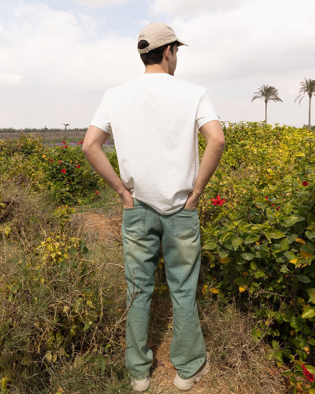 Male Wide-leg Yellow Tint Washed Jeans Jeans IN YOUR SHOE 34 